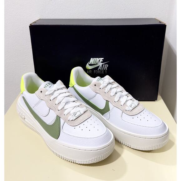 NWT: Nike - Women's Air Force 1 PLT.AF.ORM, White Oil Green W (US 7.5) - Picture 5 of 6